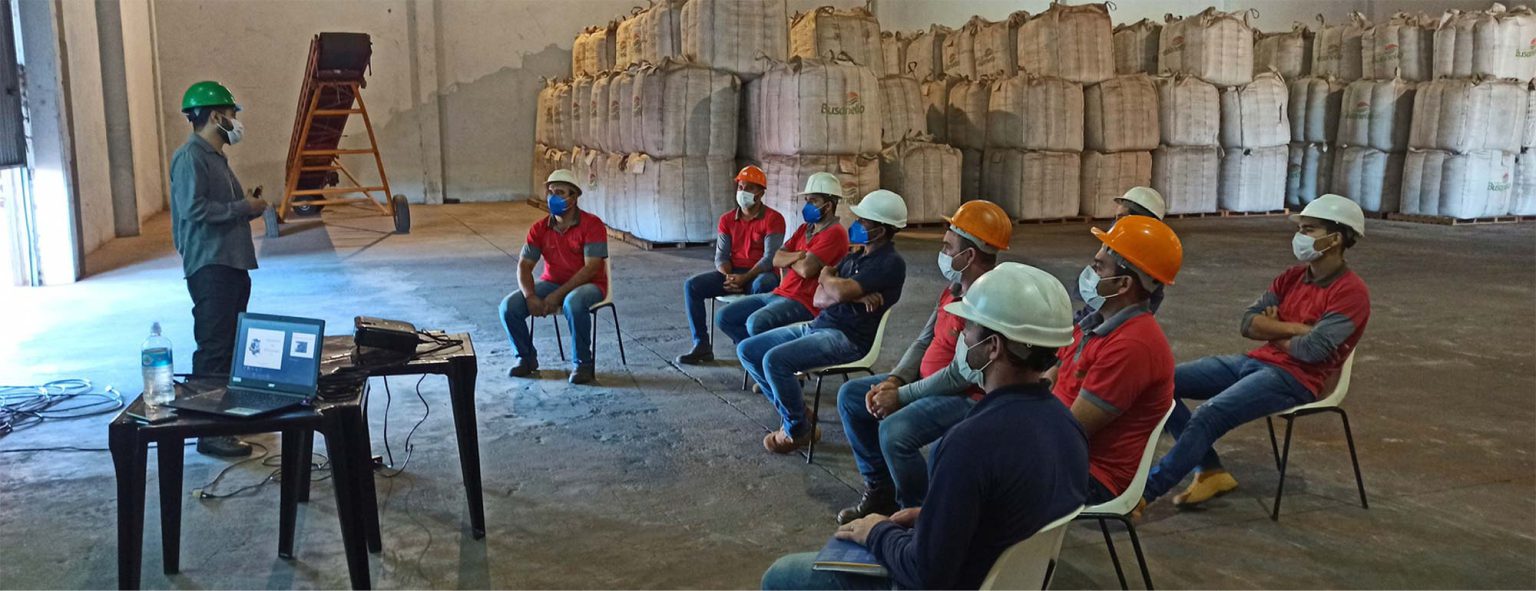 instructor speaking to workers