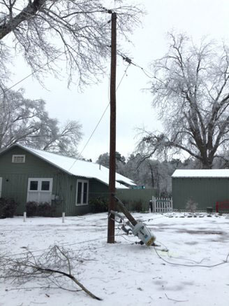 downed power lines in snow